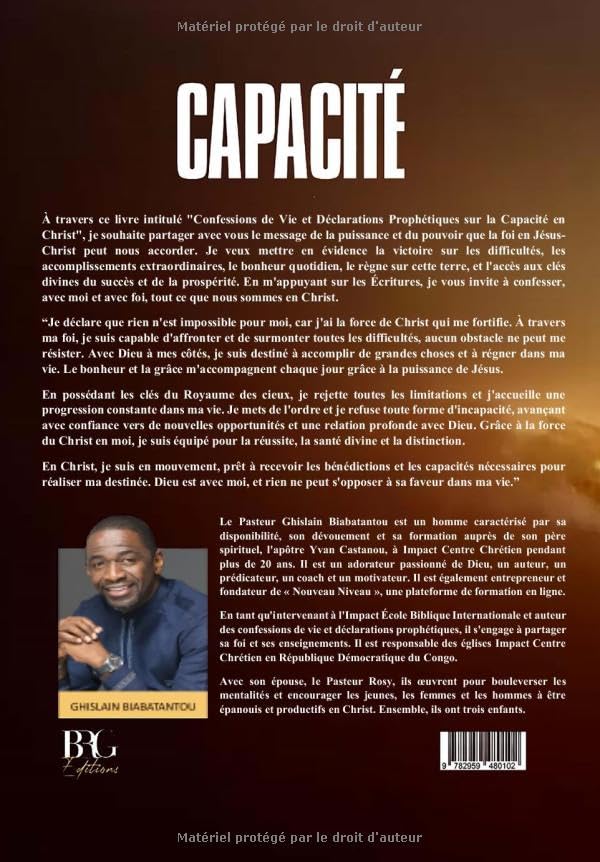 Alternative view of CAPACITE: Confessions de Vie et Déclarations Prophétiques - Ghislain Biabatantou