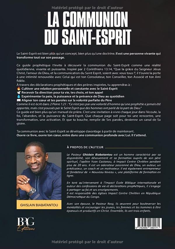 Alternative view of LA COMMUNION DU SAINT-ESPRIT: Vivez sous la conduite et l'onction du paraclet