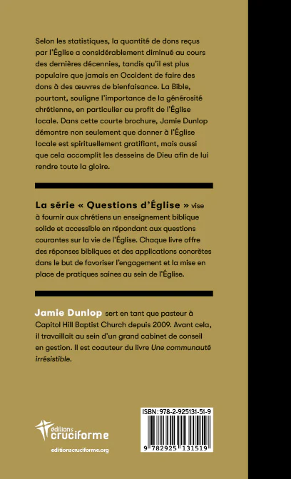 Alternative view of Pourquoi devrais-je soutenir financièrement mon Église ? - DUNLOP Jamie